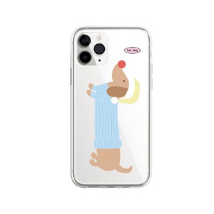 原创韩国ins卡通可爱小清新多巴胺彩色睡衣香肠狗iPhone15promax14plus13pro12xs16透明全包手机壳17