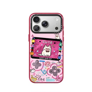 benefit卡通涂鸦马赛克小猫适用于iphone17promax苹果16PRO晶盾磁吸手机壳15新款13套14冰川纹12防摔彩色边框