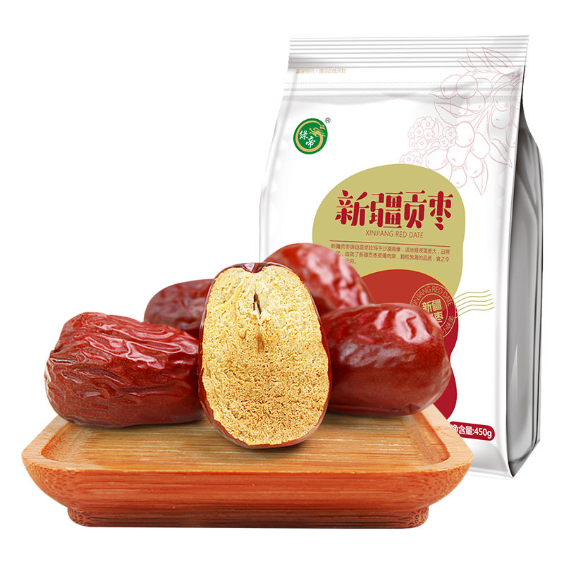 绿帝核小肉厚袋装450g大枣