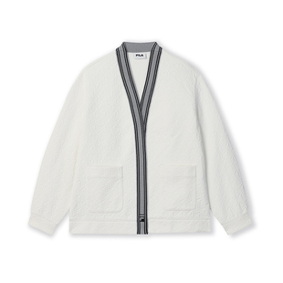 FILA Emerald斐乐女装外套2025春季新款时尚休闲舒适拼接开衫上衣