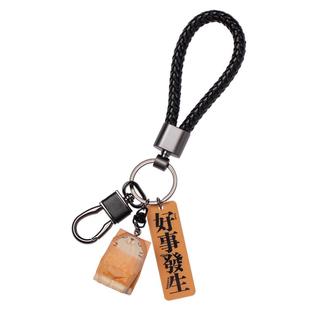 手工木雕可爱小猫咪钥匙扣创意情侣礼物柴犬小狗汽车包包精致挂件