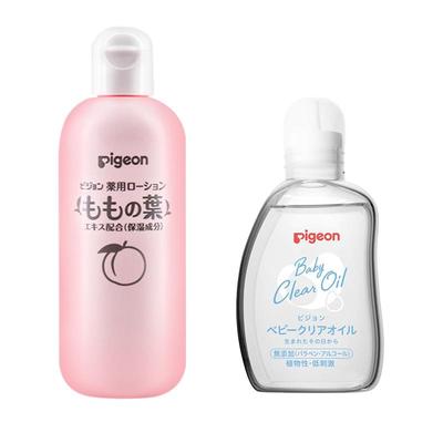 贝亲桃子水+抚触油宝宝护肤套组