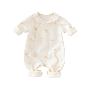 新生婴儿衣服女宝宝连体衣春秋季纯棉a类和尚服护肚哈衣春夏四季