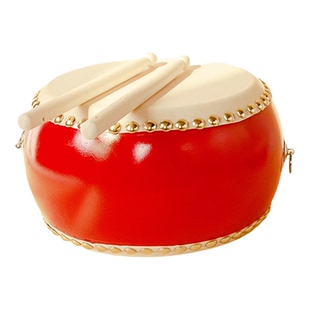 儿童打击乐器小鼓红色升级耐打铜锣鼓镲音乐启蒙教具牛皮鼓幼儿园