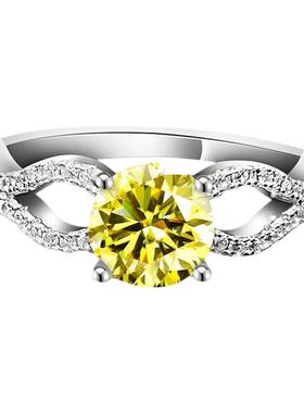 白钻波浪纯银钻戒个性新款设计