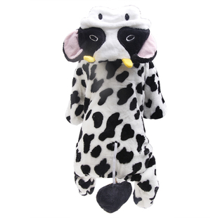 宠物用品狗狗衣服珊瑚绒四脚衣泰迪比熊秋冬装宠物冬款奶牛变身装