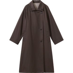 播商场同款中长款通勤风衣女秋季新款复古休闲外套BDS3FD3082