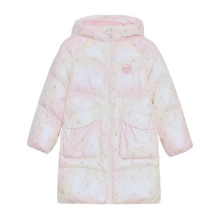 【90绒】POLOWALK童装女童羽绒服2025冬款中长款时尚保暖连帽外套