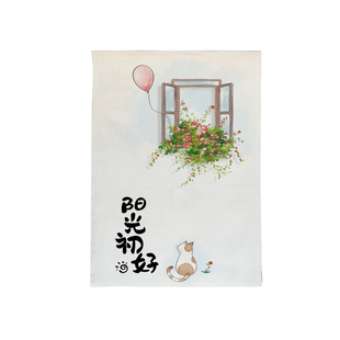 厨房日式旗帘卡通短门帘挂帘旗帘小帘子装饰隔断帘门头帘定制