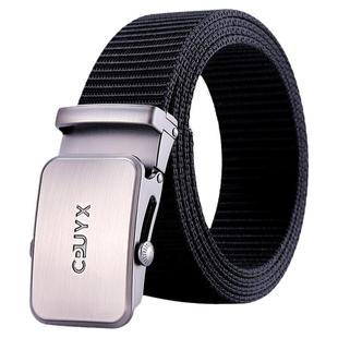 男士加厚帆布腰带滚轴平滑扣皮带休闲百搭自动扣编织裤带简约工装