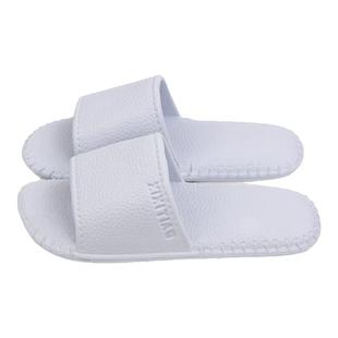 细细条 简约奶蓝色皮纹拖鞋男女平底待客居家防滑防臭情侣凉拖夏