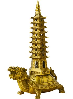 黄铜龙龟文昌塔书房摆件
