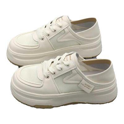 厚底小白鞋真皮网面透气板鞋