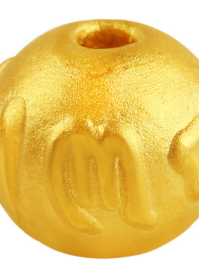 黄金6毫米小圆金珠3D硬足金999转运珠手串项链配件佛系多种百搭