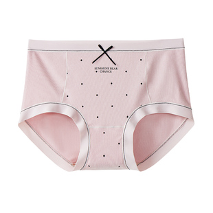 玛伦萨内裤女大码桑蚕丝底裆中腰收腹波点印花高弹透气女内裤新款