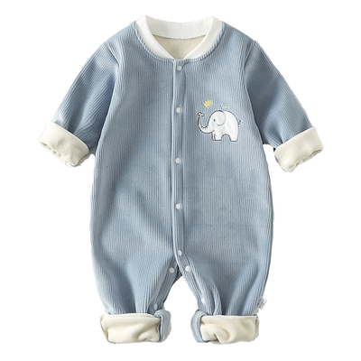 乐思甜婴儿保暖加绒加厚连体衣