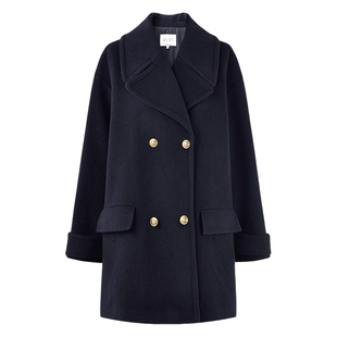 秋水伊人高级感西装大翻领毛呢外套2025冬新款女复古休闲羊毛大衣