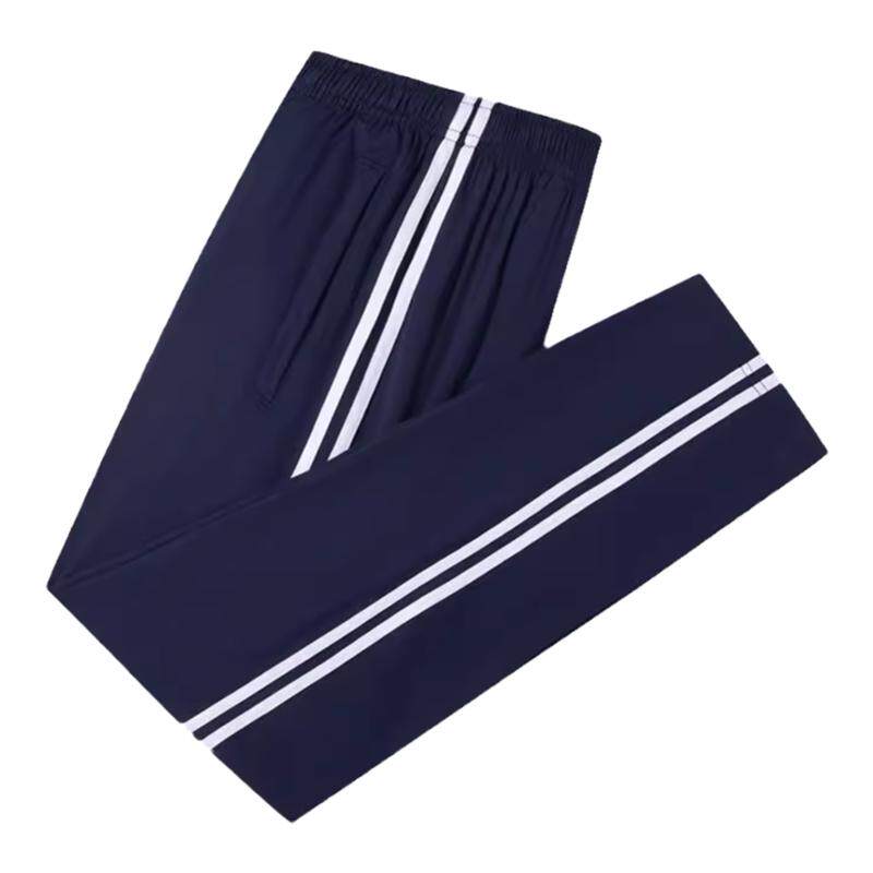 冰丝校服裤子藏青色夏季薄款一道两条杠初高中小学生弹力校裤速干