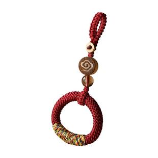 手工编织古风指环扣汽车钥匙扣挂绳锁匙链防丢防摔书包挂件男女款