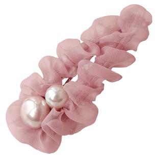 可爱泡泡纱少女侧边发夹大号刘海碎发bb夹简约夹子头饰边夹发卡子