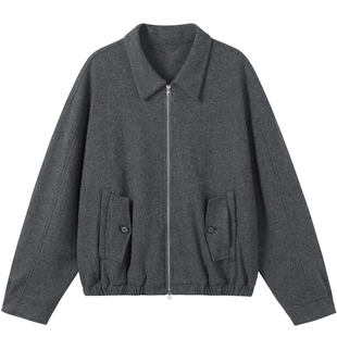 SOMENUM森林 25AW「德古拉」羊毛混纺血红内衬秋冬短廓形毛呢夹克