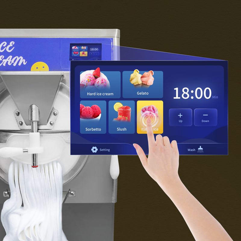 商用硬冰淇淋机小型台式不锈钢雪糕机奶茶小吃意式gelato冰激凌机