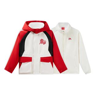 新年晴雨甲|安踏儿童女童两件套上衣26春节保暖红色喜庆四防外套