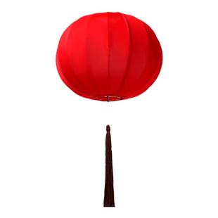 新中式圆形吊灯中秋国庆节餐厅布艺荷花灯笼古风佛堂茶室禅意灯饰