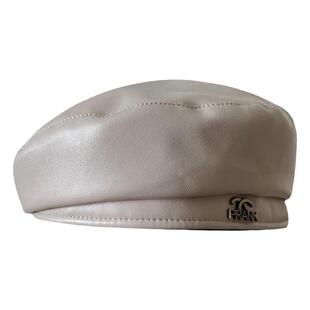 韩版高品质pu皮质贝雷帽子女春秋季百搭气质复古休闲显脸小画家帽