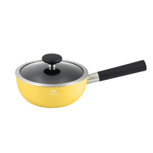 OTB小黄锅家用炒菜不粘锅一人食平底深煎锅宝宝辅食小汤锅一体锅
