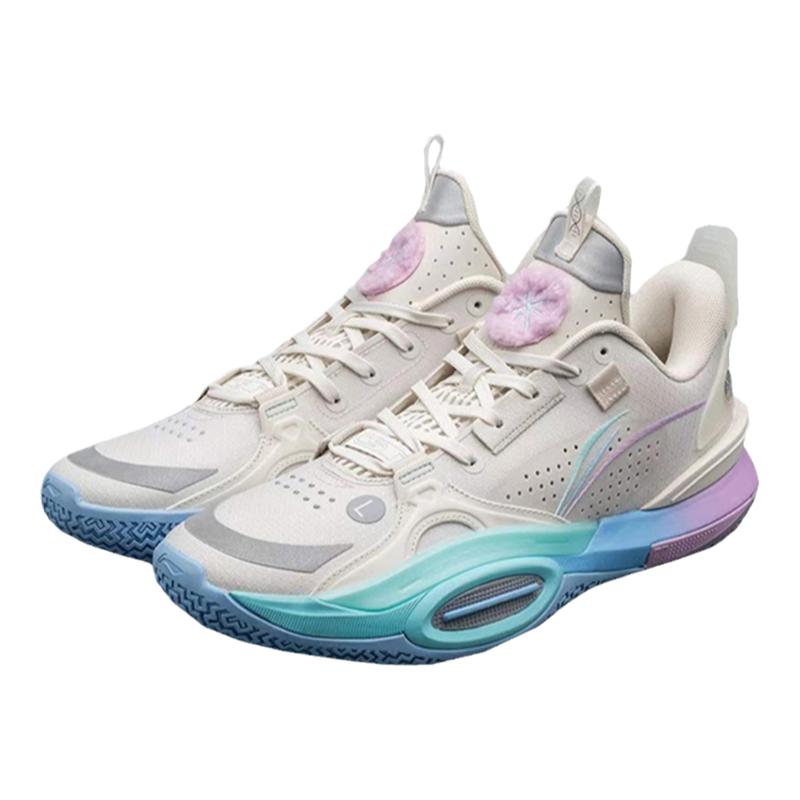 Lining李宁 韦德全城10 棉花糖 珍珠白 低帮休闲篮球鞋ABAS009-1