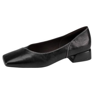 VIRE/2619501新款简约法式优雅低调柔软牛皮女鞋时尚低跟单鞋B