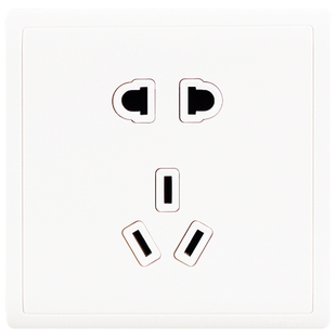 施耐德开关插座 五孔插座暗装5孔二三空调86型插座开关面板丰尚白