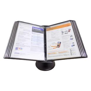 A410页壁挂式台式资料展示架 页面展示架 翻页文件架 黑色文件夹