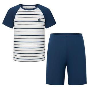 爱慕儿童男女孩短袖套头家居服套装睡衣裤A类春夏季新品中学生