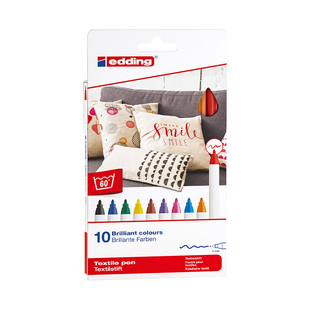 德国edding4600衣服涂鸦笔织物笔儿童马克笔帆布包布绘笔小白鞋防水 衣物拼豆diy创意笔