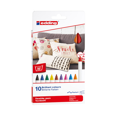 edding织物马克笔防水不掉色