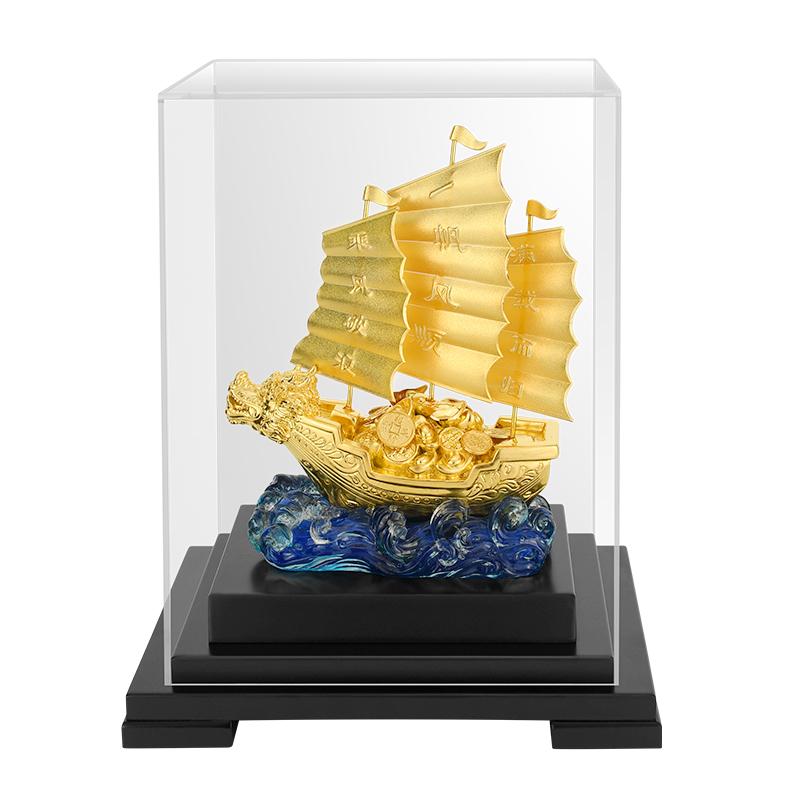 一帆风顺金箔帆船摆件乔迁礼品