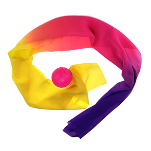 正品国柔石英砂三角长绸球 彩纱彩带太极柔力球 久久星飘带球表演