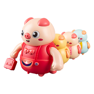 电动小猪玩具新款婴幼儿宝宝抬头练习1到3岁儿童声光音乐生日礼物