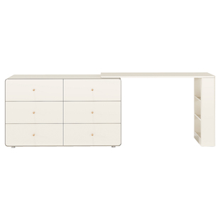 YDD露娜 非实木梳妆台奶油风斗柜卧室2025新款化妆台一体钢制桌