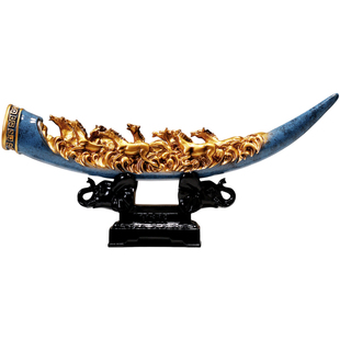 新中式马到成功摆件客厅招财玄关办公室书房酒柜装饰乔迁开业礼品