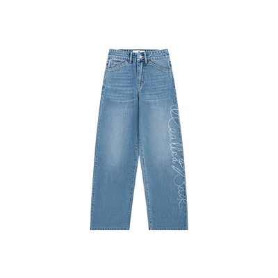 CALLEDBACK钻钻LOGO水洗牛仔裤