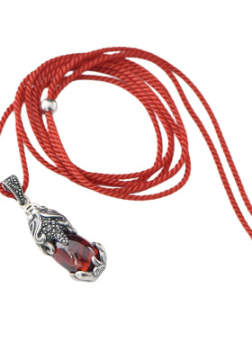 银の曼925银复古貔貅吊坠女款