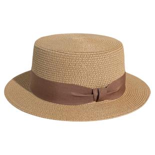 网红草帽子女春夏法式平顶礼帽英伦遮阳防晒出游海边显脸小平沿帽