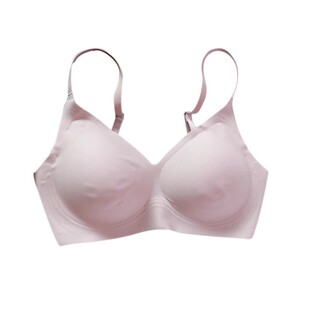 果冻条真丝无痕文胸 无钢圈软支撑光面内衣薄款弹力微聚拢收副乳