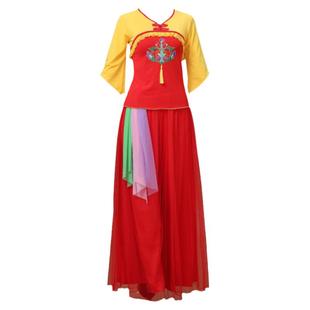 春秋广场舞服装新款套装民族风古典演出秧歌扇子跳舞服舞台表演女