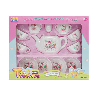 儿童仿真茶具过家家塑料茶壶套装幼儿园女孩子下午茶kt猫小猪玩具