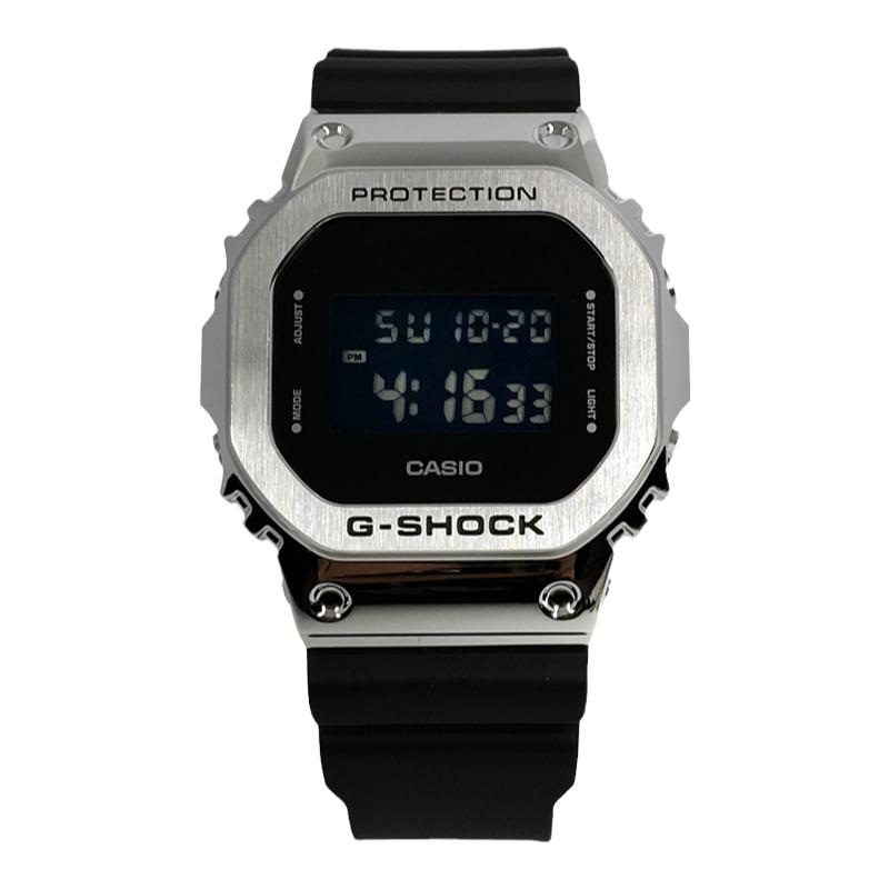卡西欧手表男GSHOCK王一博同款银魂金属小方块复古数显腕表GM5600