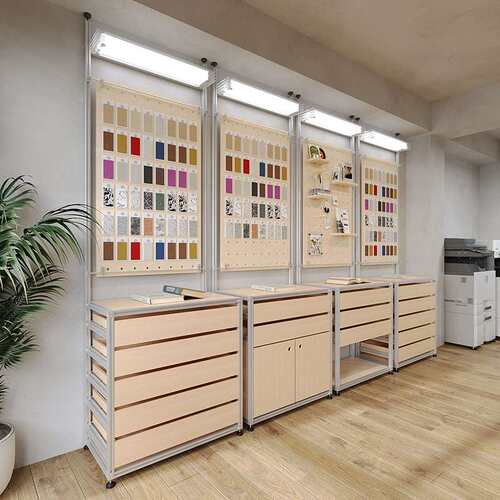 【海洋板】铝型材桦木洞洞板服装店饰品展示架买手装饰柜香水柜